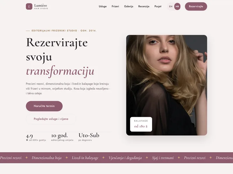 Frizerski salon - Landing stranica