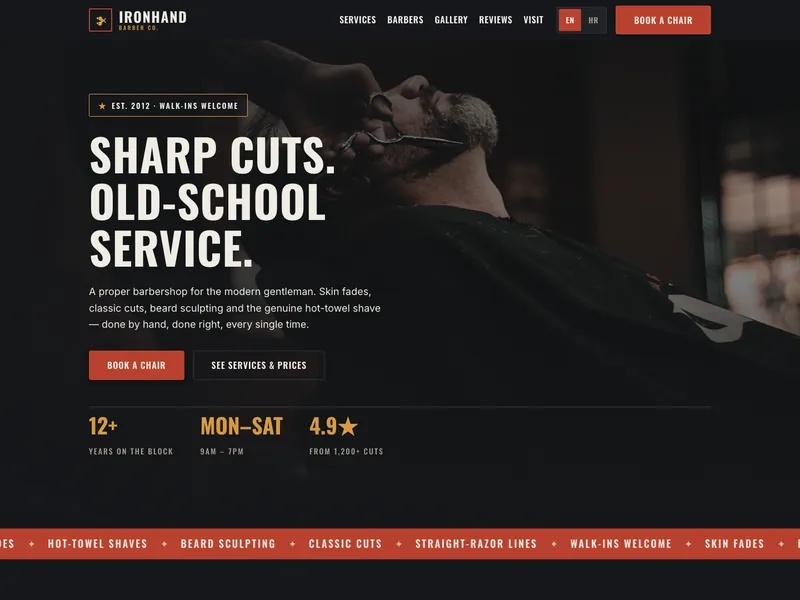 Barbershop - Landing page