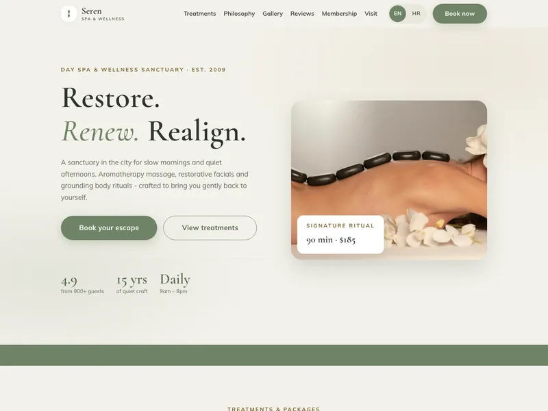 Beauty Spa & Wellness - Landing page