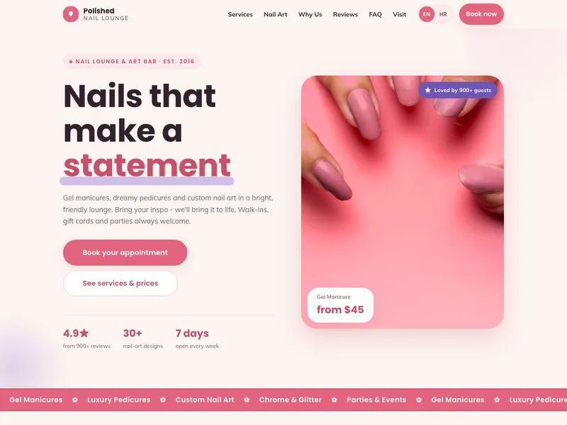 Nail Salon - Landing page