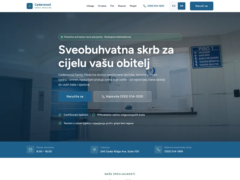Liječnička ordinacija - Landing stranica