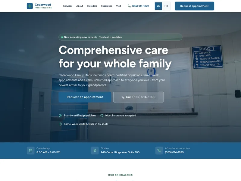 Medical Practice - Landing page