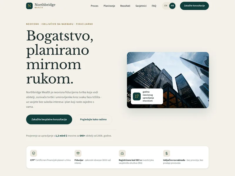 Financijski savjetnik - Landing stranica