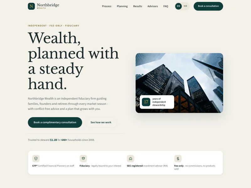 Financial Advisor - Landing page