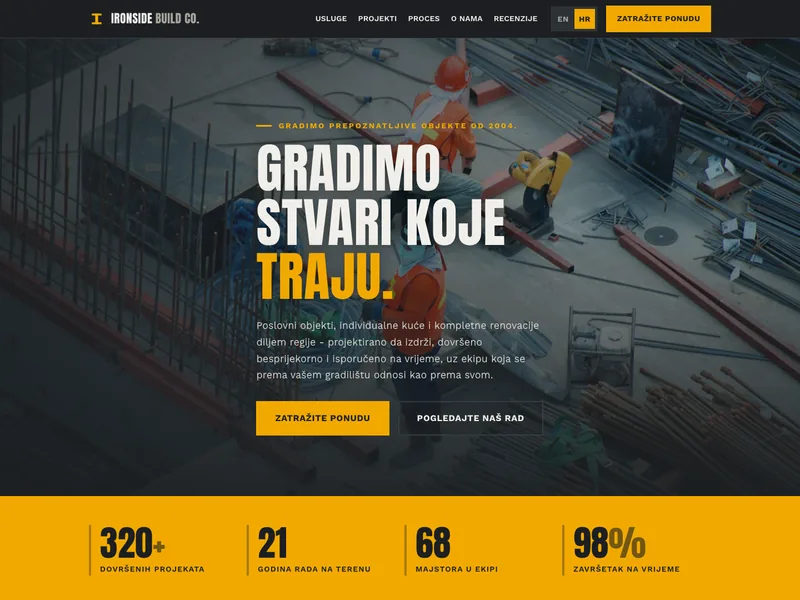 Građevinska tvrtka - Landing stranica