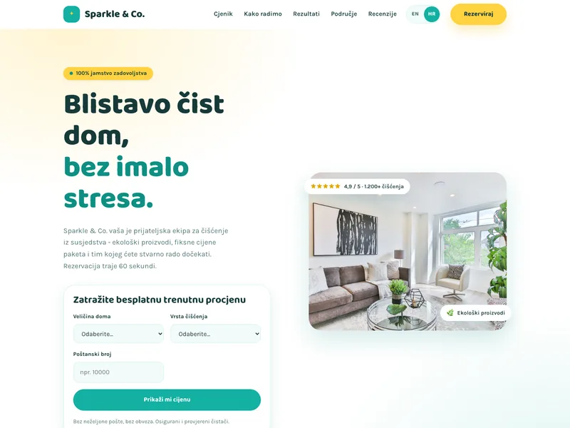 Servis za čišćenje - Landing stranica