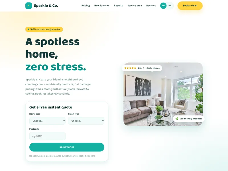 Cleaning Service - Landing page