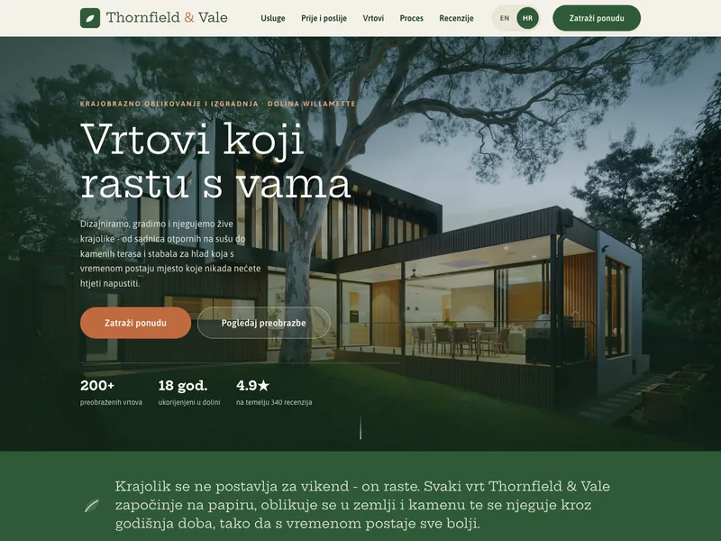 Uređenje okoliša i vrtlarstvo - Landing stranica