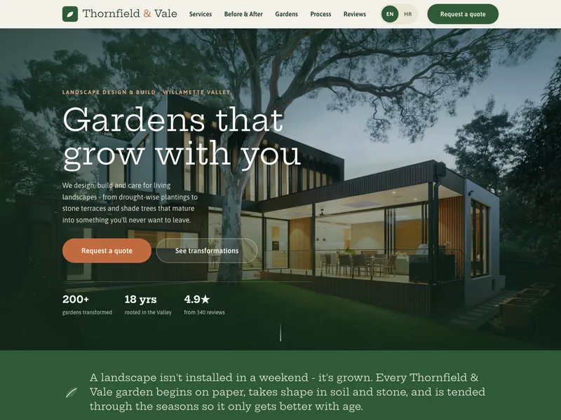 Landscaping & Gardening - Landing page