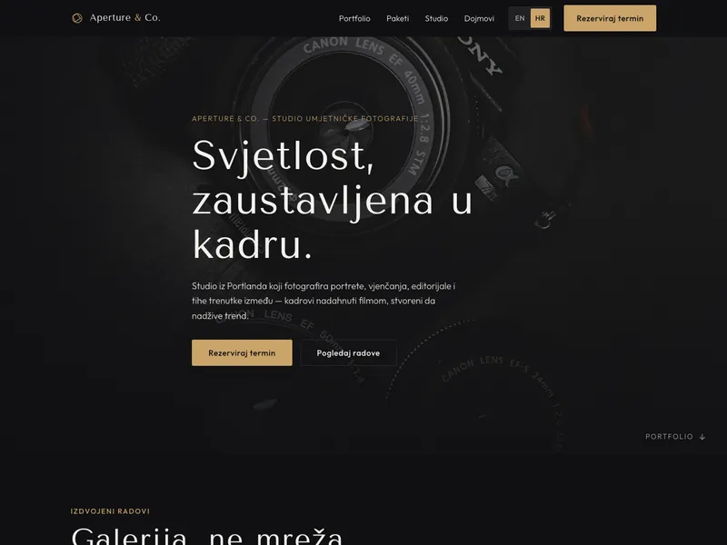 Fotografski studio - Landing stranica