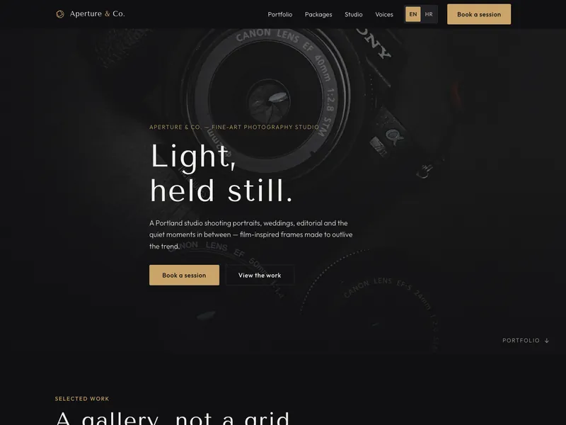 Photography Studio - Landing page