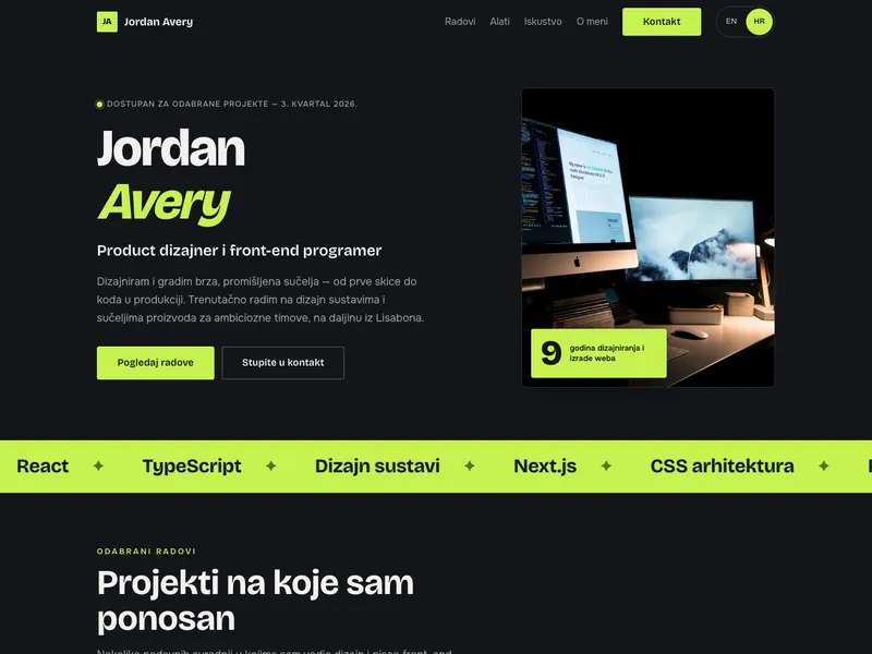 Osobni portfolio - Landing stranica