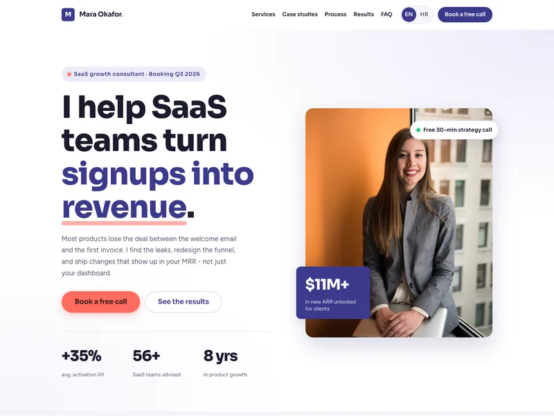 Freelancer / Consultant - Landing page