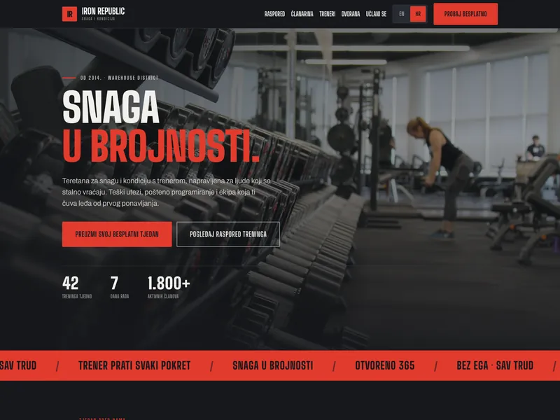 Teretana i fitness studio - Landing stranica