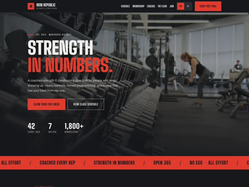 Gym & Fitness Studio - Landing page