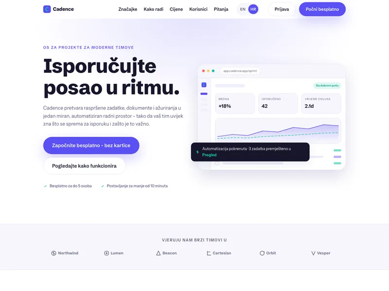SaaS proizvod - Landing stranica
