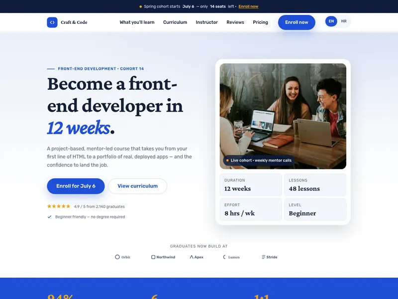 Online Course - Landing page