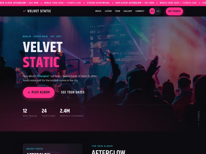 Musician / Band - Landing page