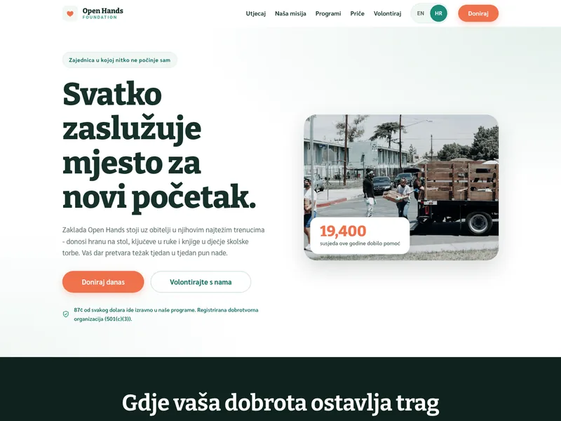Neprofitna udruga - Landing stranica