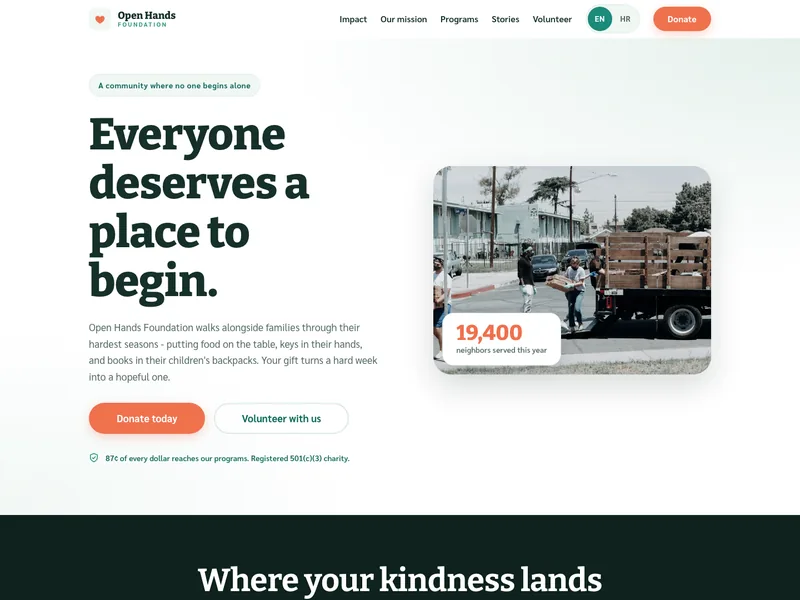 Nonprofit / Charity - Landing page