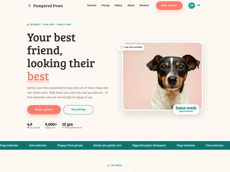 Pet Grooming - Landing page