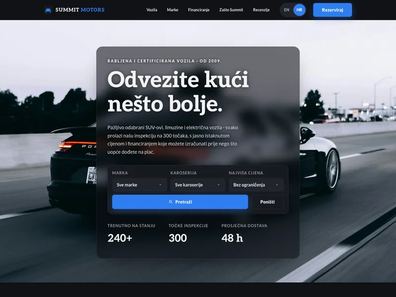 Autosalon - Landing stranica