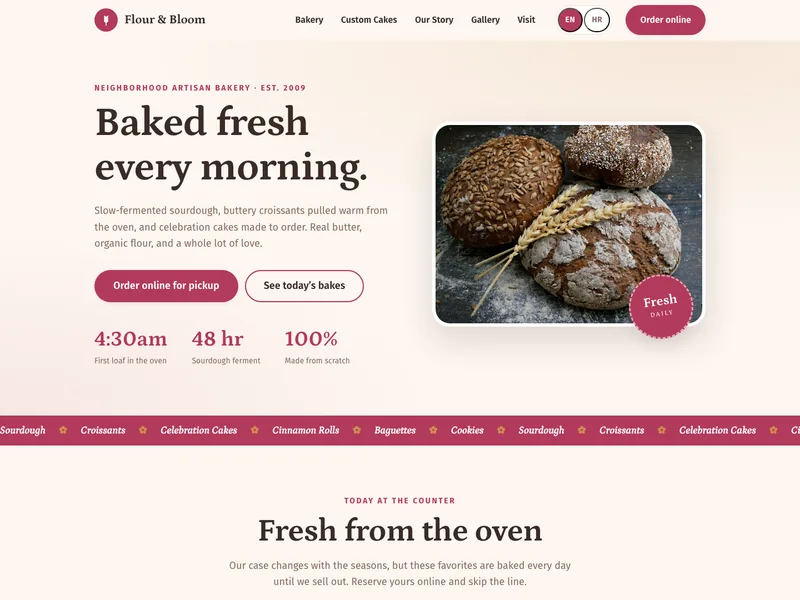 Bakery - Landing page