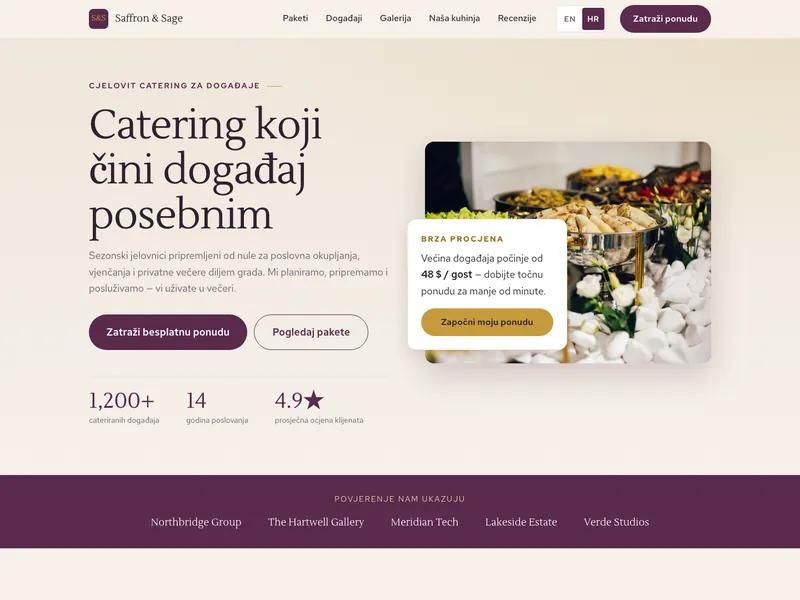 Catering usluga - Landing stranica