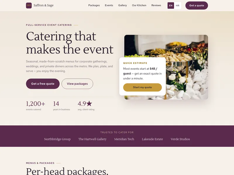 Catering Service - Landing page