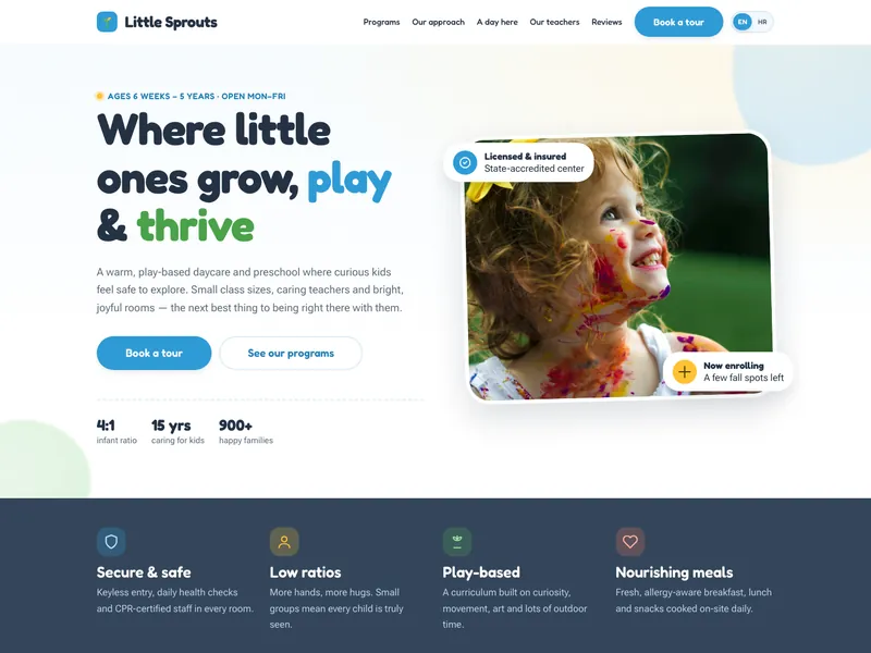 Daycare & Preschool - Landing page