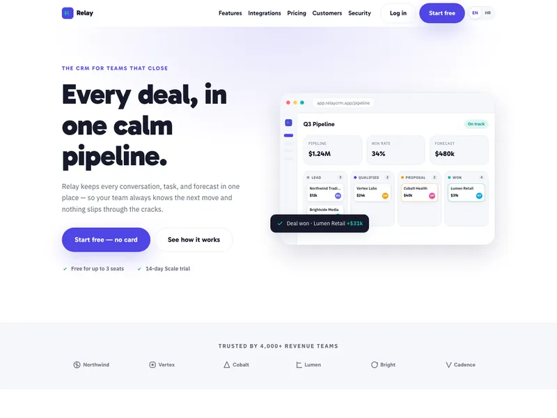 CRM Platform - Landing page