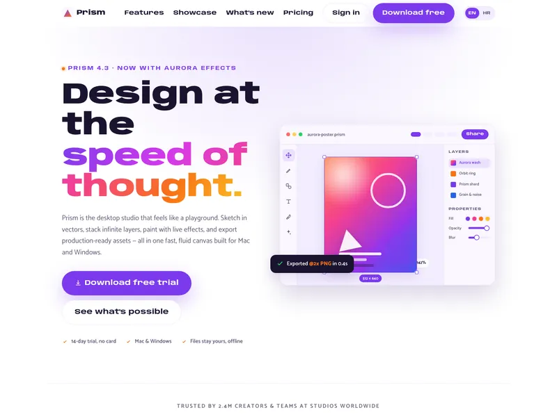 Creative Software - Landing page