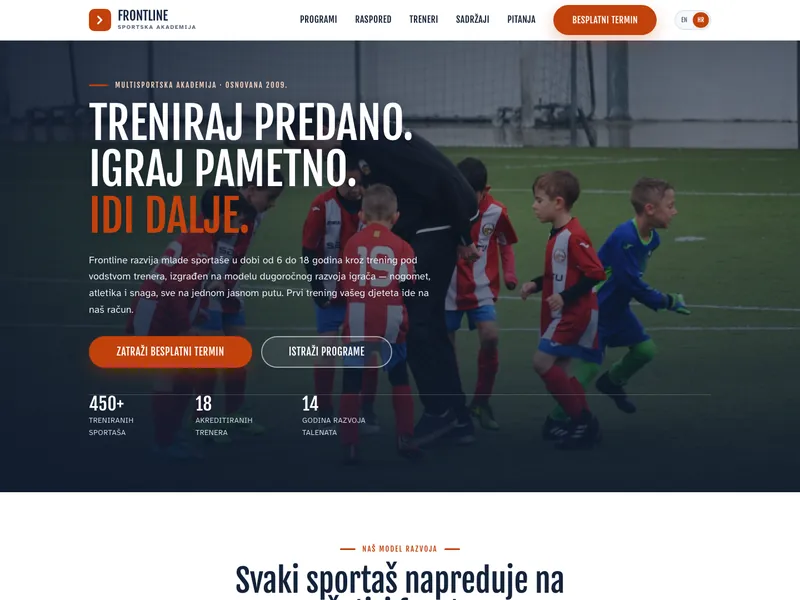 Sportska akademija - Landing stranica