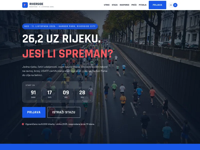 Sportsko događanje - Landing stranica