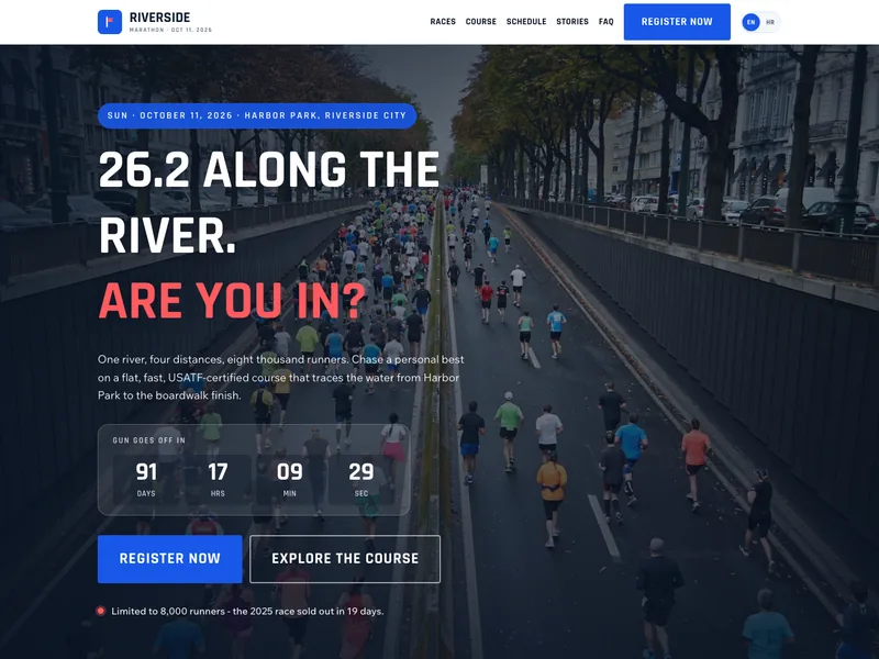 Sporting Event - Landing page