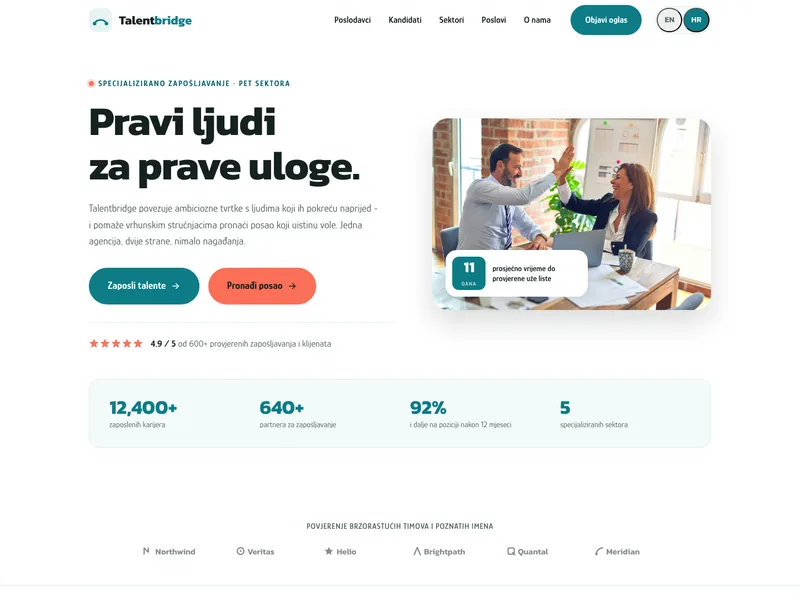Agencija za zapošljavanje - Landing stranica