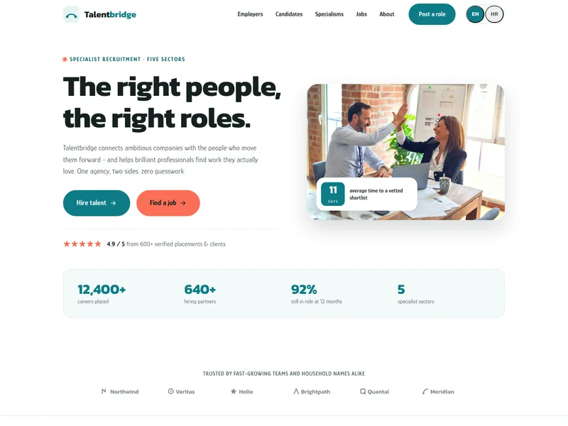 Recruitment Agency - Landing page