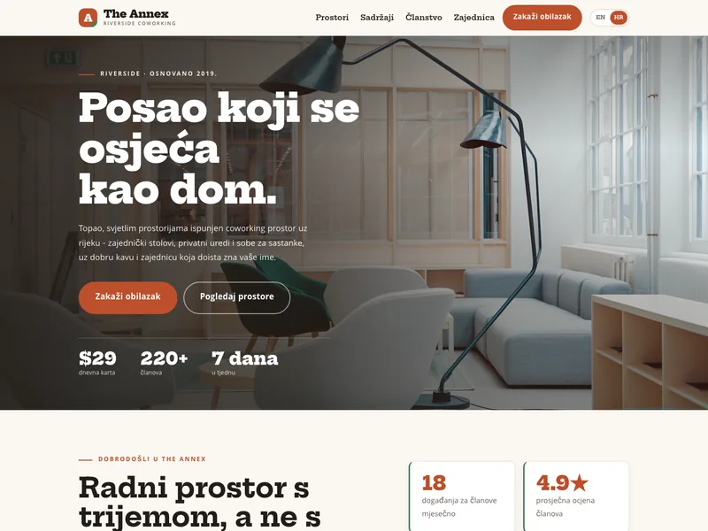 Coworking prostor - Landing stranica