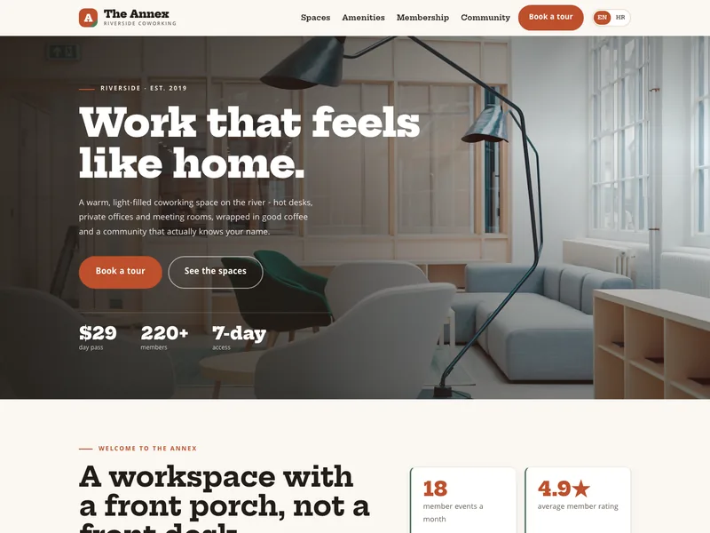 Coworking Space - Landing page