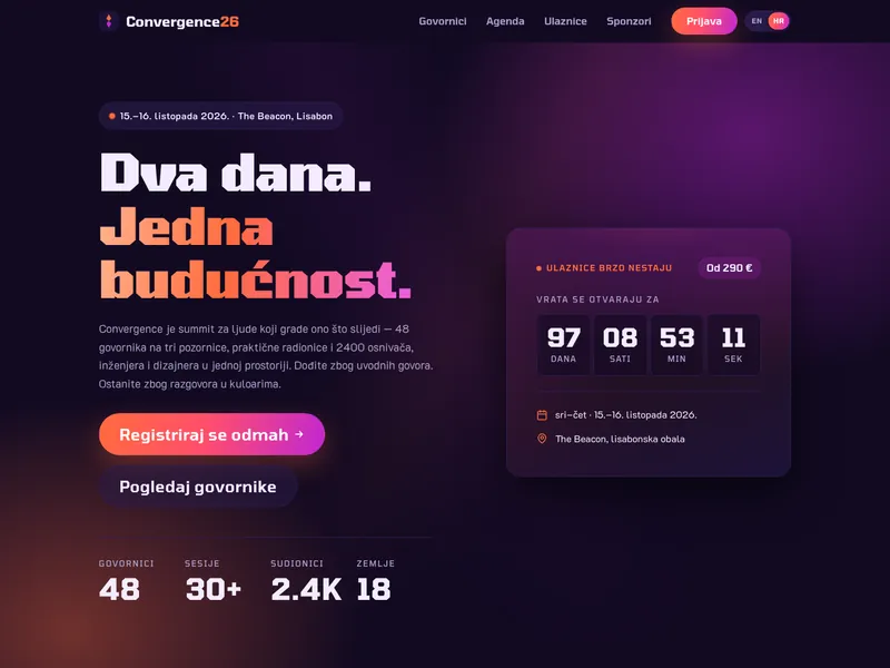 Konferencija / Summit - Landing stranica