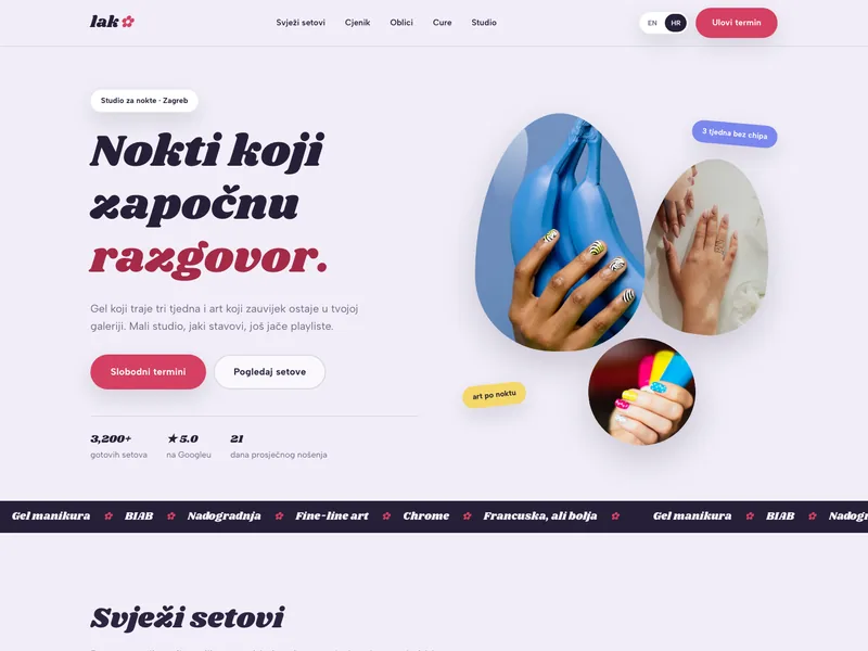 Studio za nokte - Landing stranica
