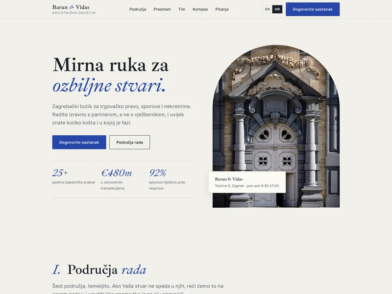 Odvjetničko društvo - Landing stranica