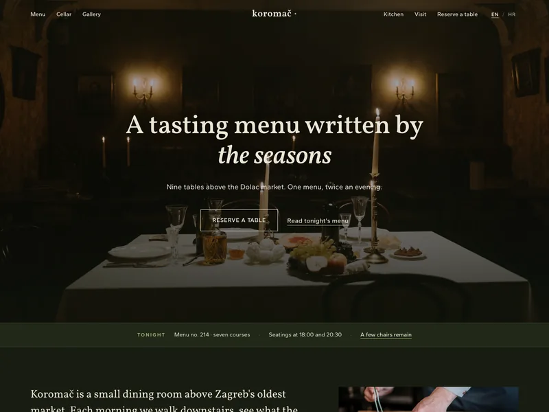 Fine Dining Restaurant - Landing page