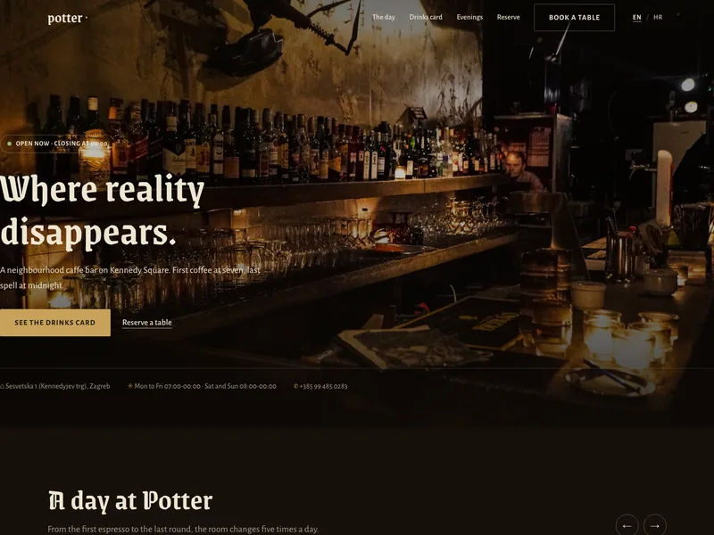 Caffe Bar - Landing page