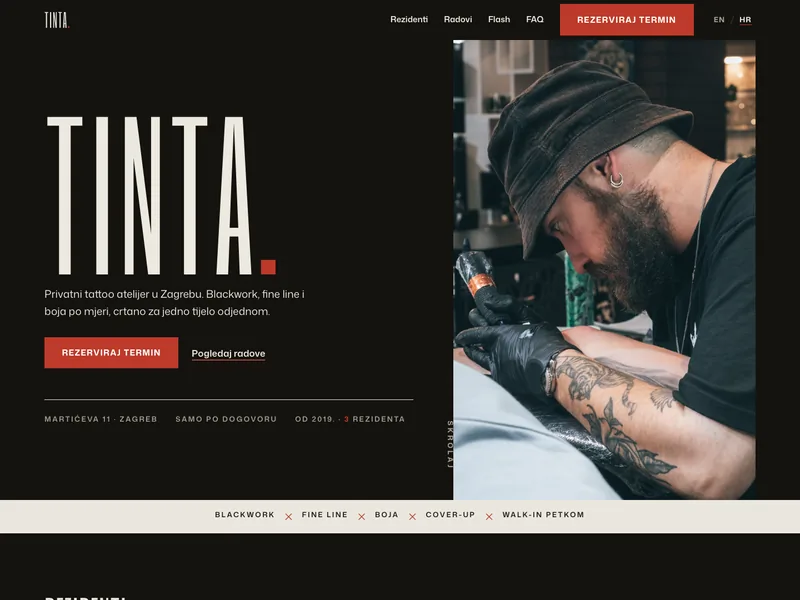 Tattoo studio - Landing stranica