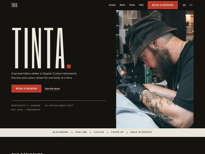 Tattoo Studio - Landing page