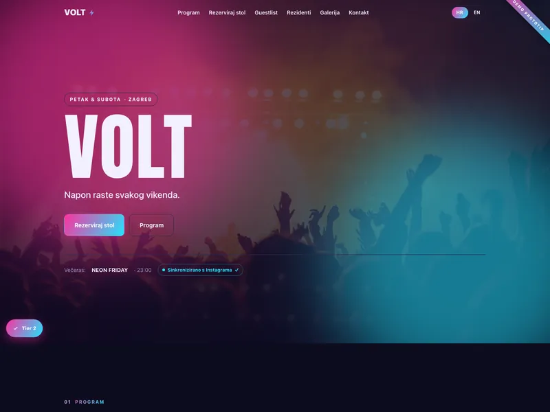 Klub VOLT - Landing stranica