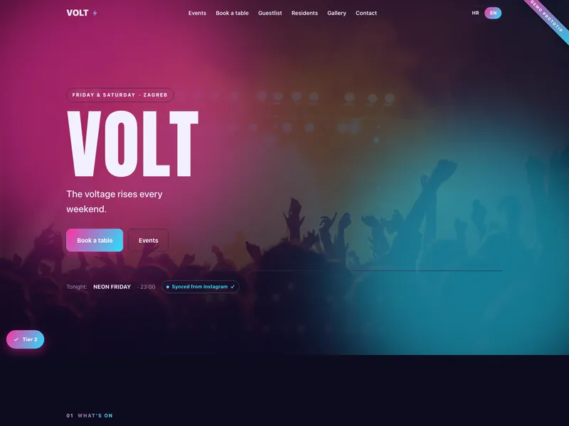 Klub VOLT - Landing page